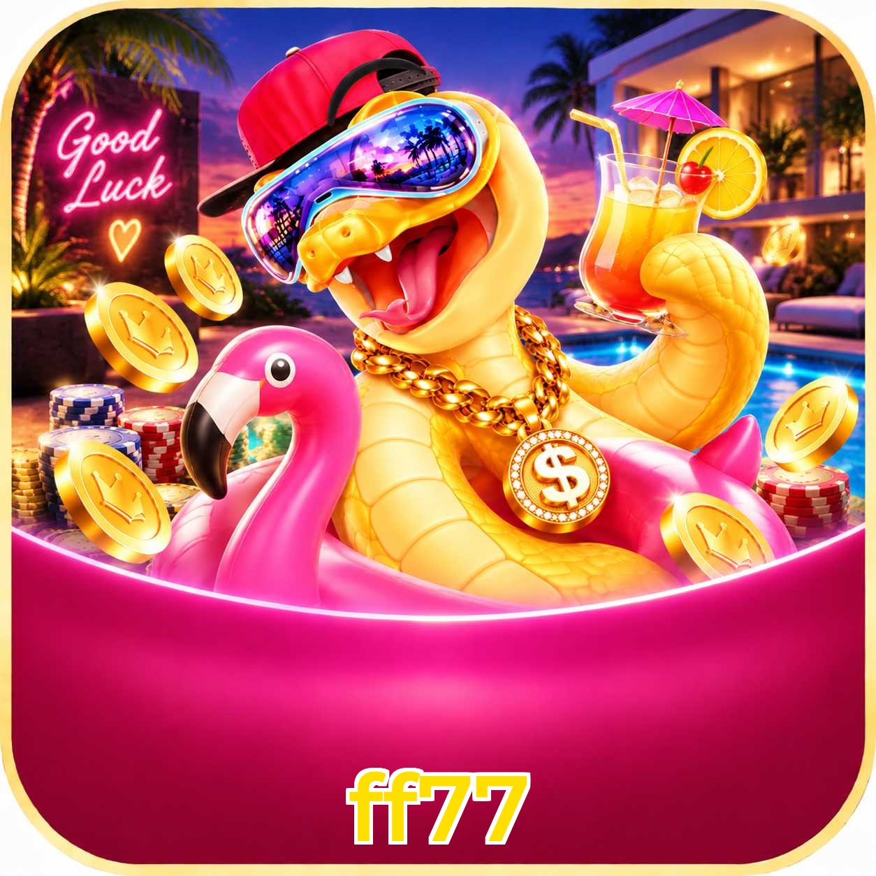 App ff77 com catálogo premium, PIX e suporte 24/7